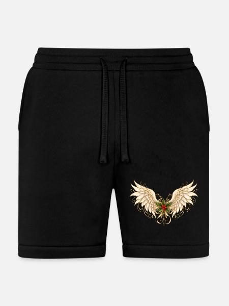 Holly Winged Halo Ornament - Bella + Canvas Unisex Short - black
