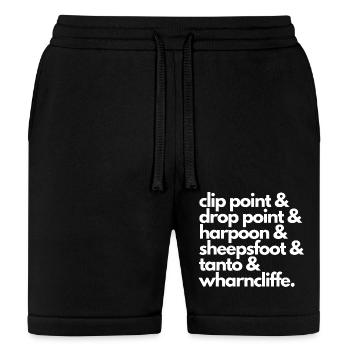 Clip Point Drop Point Harpoon Sheepsfoot - Bella + Canvas Unisex Short - black - Front
