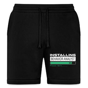 Installing Behavior Analyst Please Wait funny - Bella + Canvas Unisex Short - black - Front