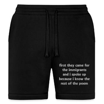 Immigrant Solidarity Quote Art - Bella + Canvas Unisex Short - black - Front