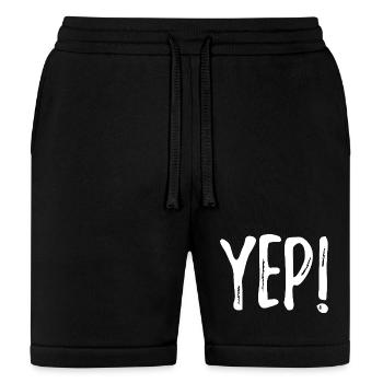 Bold Hand-Drawn Yep! Typography Design - Bella + Canvas Unisex Short - black - Front