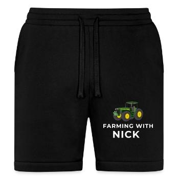 Farming With Nick Logo - Bella + Canvas Unisex Short - black - Front