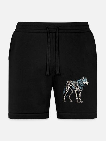 wolf Skeleton Illustration - Bella + Canvas Unisex Short - black