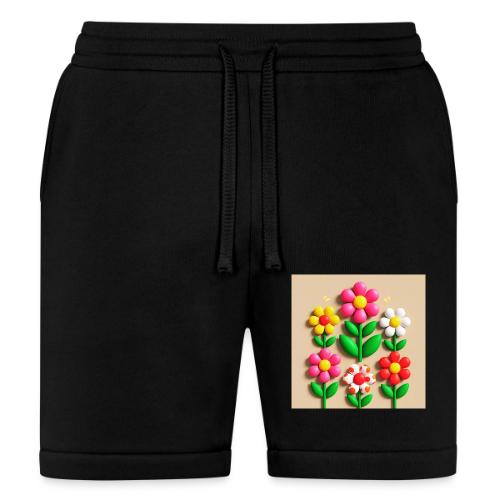 3D Flowers and Butterflies in Amber, Floral Design - Bella + Canvas Unisex Short