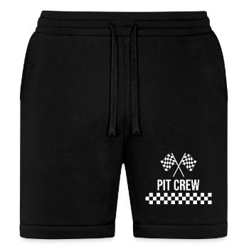 Pit Crew Checkered Race Flag - Bella + Canvas Unisex Short - black - Front