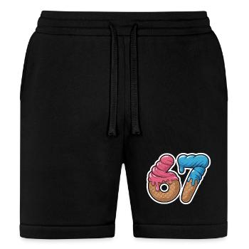 Sweet Duo 07 Donut Ice Cream - Bella + Canvas Unisex Short - black - Front