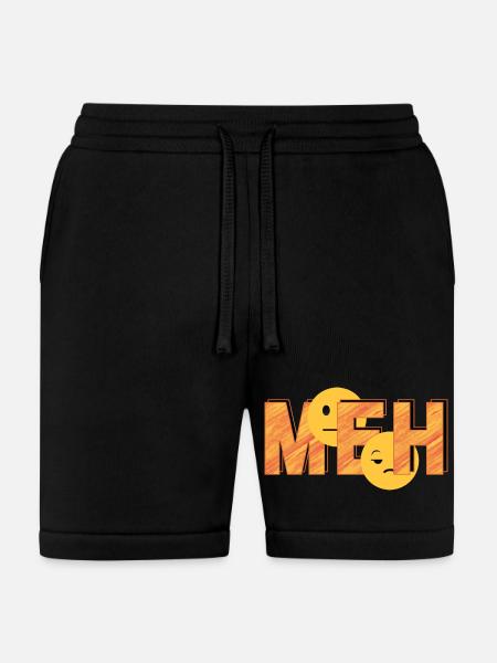 Meh on Striped Word - Bella + Canvas Unisex Short - black