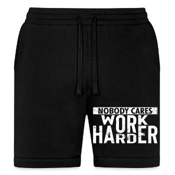 Nobody Cares Work Harder - Bella + Canvas Unisex Short - black - Front