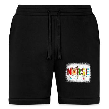 Norse Reindeer Christmas Lights - Bella + Canvas Unisex Short - black - Front