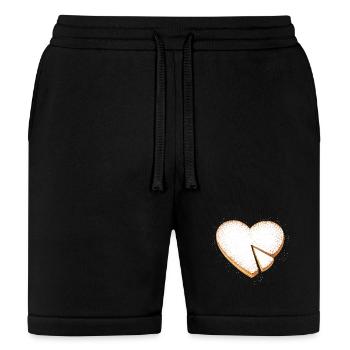Heart-Shaped Cake with Powdered Sugar Illustration - Bella + Canvas Unisex Short - black - Front