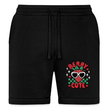 Berry Cute Strawberry - Bella + Canvas Unisex Short - black - Front