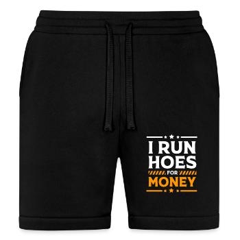 Excavator Construction Worker I Run Hoes For Money - Bella + Canvas Unisex Short - black - Front