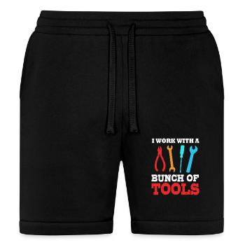 Funny Construction I Work With A Bunch Of Tools - Bella + Canvas Unisex Short - black - Front
