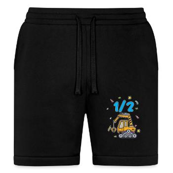 Half A Year 6 Months Birthday Construction Worker - Bella + Canvas Unisex Short - black - Front