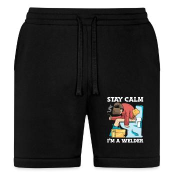 Stay Calm I'm a Welder Welding Worker Construction - Bella + Canvas Unisex Short - black - Front