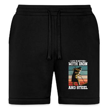 Life Is Better With Iron and Steel Worker - Bella + Canvas Unisex Short - black - Front