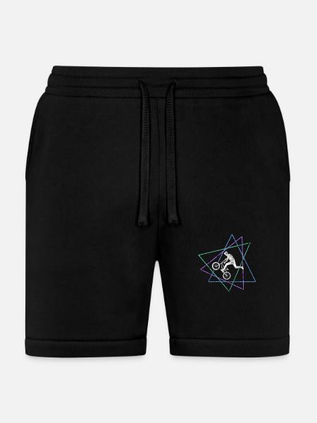 Geometric BMX Stunt Rider - Bella + Canvas Unisex Short - black