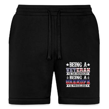 VETERAN IS AN HONOUR BEING A GRANDPA IS PRICELESS - Bella + Canvas Unisex Short - black - Front