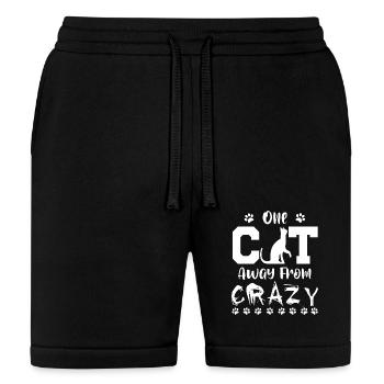 One Cat Away From Crazy - Bella + Canvas Unisex Short - black - Front