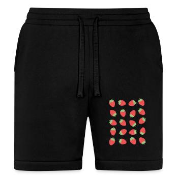 Strawberry Berry Fruit Pattern - Bella + Canvas Unisex Short - black - Front
