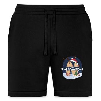 Awesome Nick Name w Santa Hat in Xmas Theme - Bella + Canvas Unisex Short - black - Front