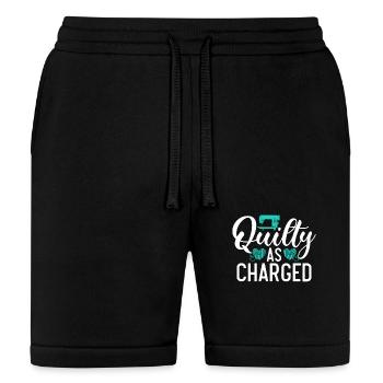 Quilty As Charged Quilting Quilters Sewing - Bella + Canvas Unisex Short - black - Front