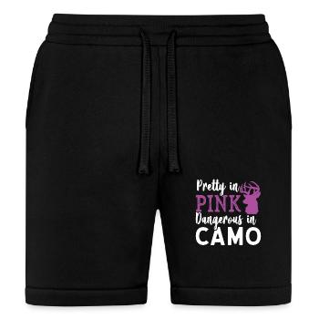 Pretty in Pink Dangerous in Camo Hunter Girl - Bella + Canvas Unisex Short - black - Front