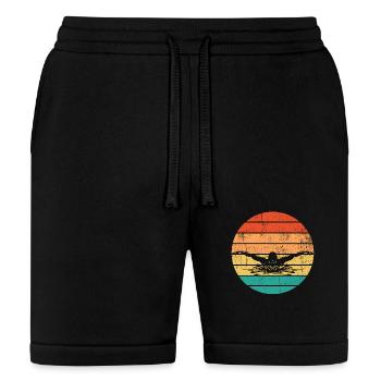Retro Vintage Swimming - Bella + Canvas Unisex Short - black - Front