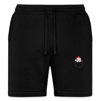 Reindeer Pocket Funny XMas Santa Claus - Bella + Canvas Unisex Short - black - Front