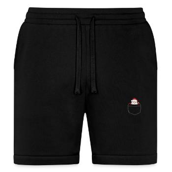 Reindeer Pocket Funny XMas Santa Claus - Bella + Canvas Unisex Short - black - Front