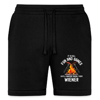 All Fun and Games Until Someone Burns Their Wiener - Bella + Canvas Unisex Short - black - Front