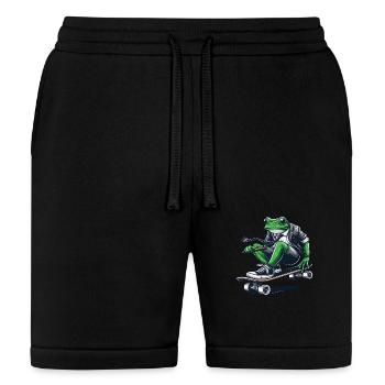 Skateboarding frog in suit - Bella + Canvas Unisex Short - black - Front