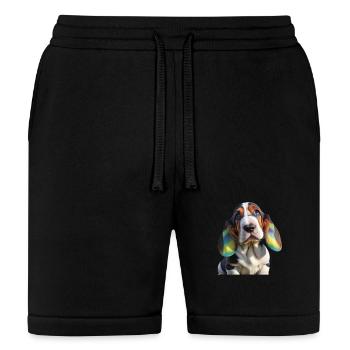 Colorful Basset Hound Puppy - Bella + Canvas Unisex Short - black - Front