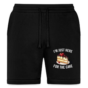 Just Here for the Cake Party Dessert Lover Quote - Bella + Canvas Unisex Short - black - Front