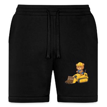 Teddy bear construction worker - Bella + Canvas Unisex Short - black - Front