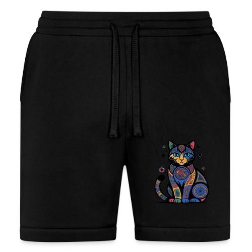 Vibrant Geometric Cat Mandala - Bella + Canvas Unisex Short