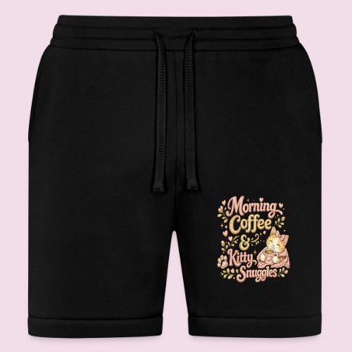 Morning Coffee & Kitty Snuggles Faux Stitched - Bella + Canvas Unisex Short