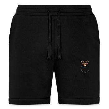 Reindeer Pocket Funny XMas Santa Claus - Bella + Canvas Unisex Short - black - Front