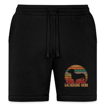 Dachshund Mom Retro Rainbow - Bella + Canvas Unisex Short - black - Front