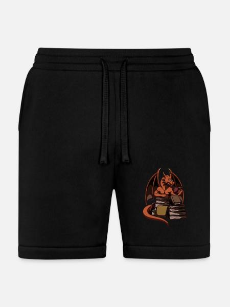 Dragon Reading Magic Dungeon - Bella + Canvas Unisex Short - black