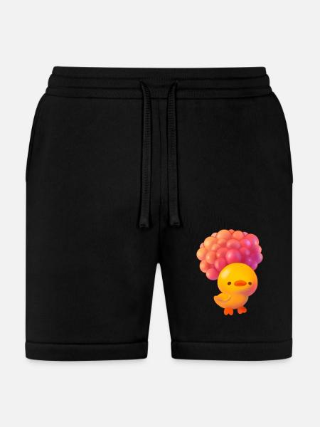 Ducky Flying With Balloons - Bella + Canvas Unisex Short - black