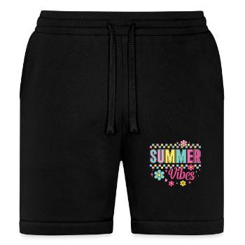 Summer Vibes Checkered Retro Summer - Bella + Canvas Unisex Short - black - Front