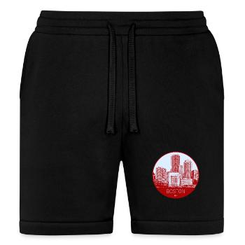 Boston Skyline Circular Badge - Bella + Canvas Unisex Short - black - Front
