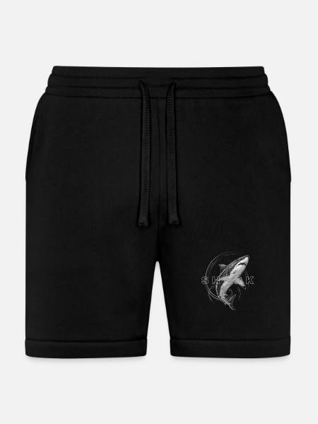 Shark Circle Mono Graphic - Bella + Canvas Unisex Short - black
