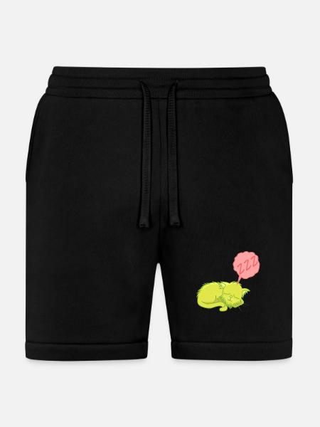Lime Neon Sleepy Cat - Bella + Canvas Unisex Short - black