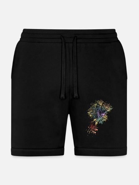 ornamental bird - Bella + Canvas Unisex Short - black