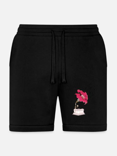Floral gramophone - Bella + Canvas Unisex Short - black