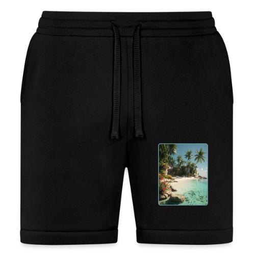 Serene Tropical Beach Floral Design - Bella + Canvas Unisex Short