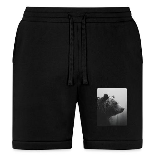 Grizzly Bear Black White Portrait Design - Bella + Canvas Unisex Short