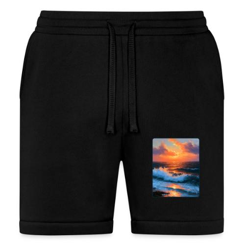 Sunset Storm Waves Oil Painting - Bella + Canvas Unisex Short